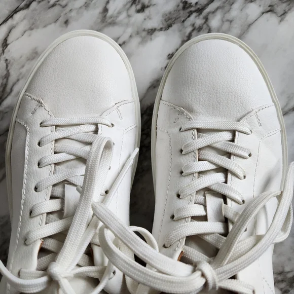 Zara White Monochrome Casual Lace-Up Sneakers, EU Size 40=US Size 10 - Picture 15 of 16